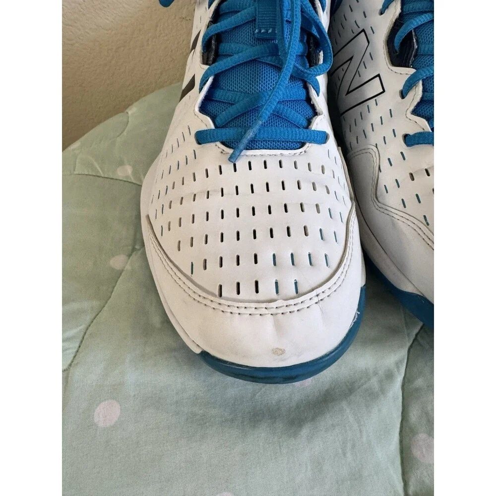 New Balance Men’s Lace-Up Athletic Sneakers White/Blue Rubber 2019  size 11